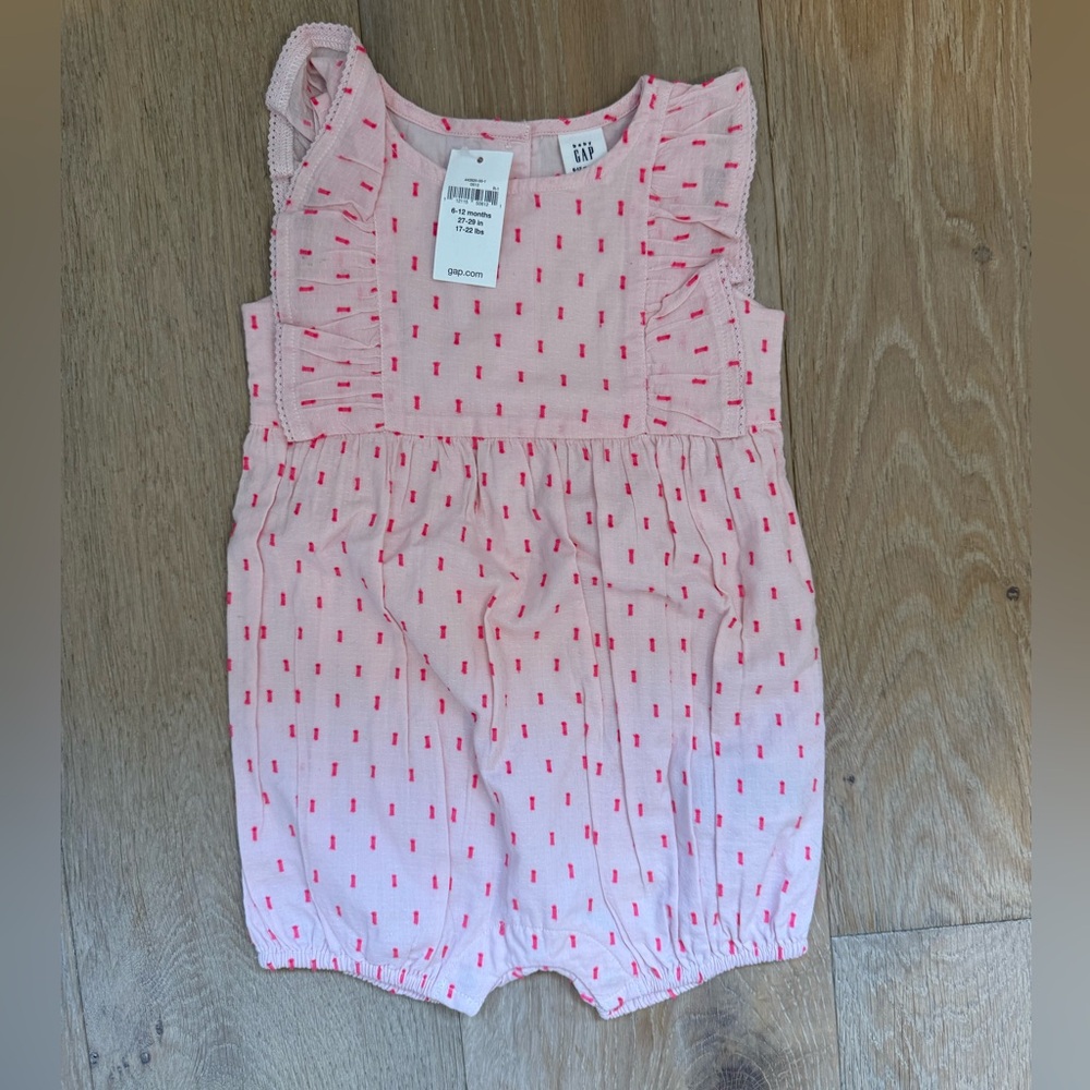 Baby GAP Ruffle Pink Shorty One-Piece Size 6-12 months